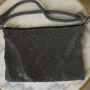 AKIRA Black and Silver Shoulder Bag